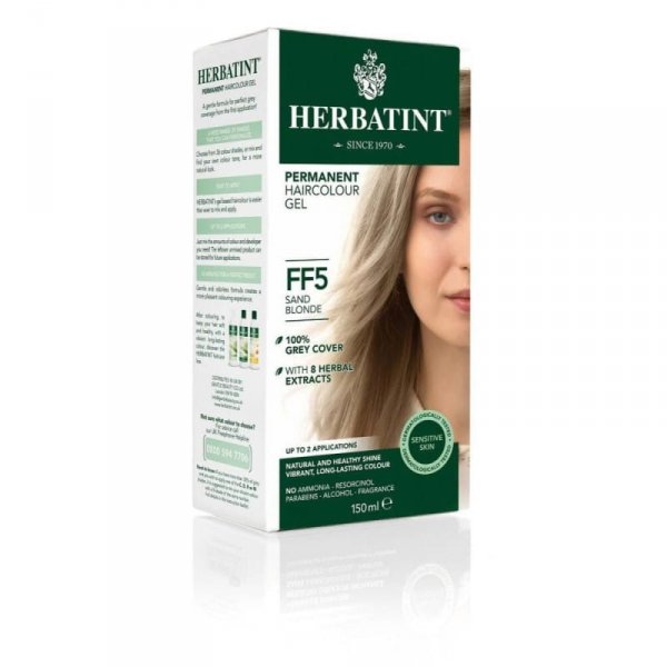 Farba do włosów Herbatint, PIASKOWY BLOND, seria modny błysk, FF5