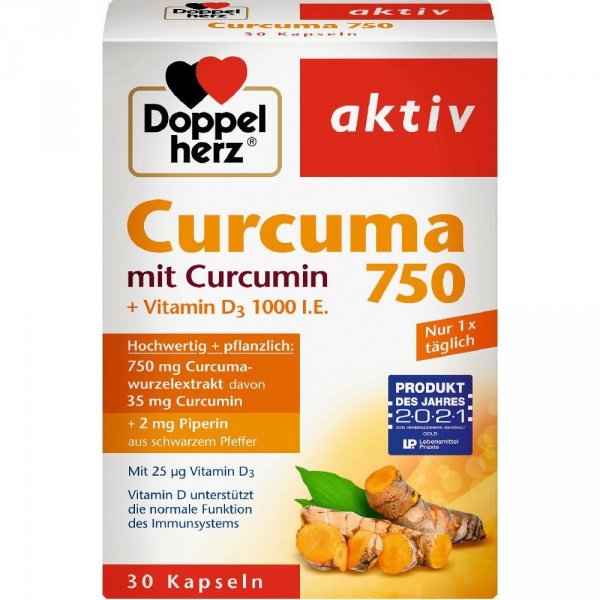 Kurkuma 750g, Suplement Diety, Doppelherz, 30 kapsułek