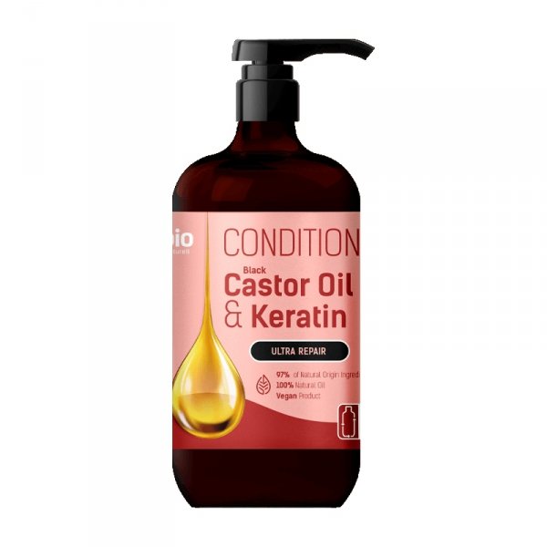 BIO NATURELL Odżywka do włosów z czarnym olejem rycynowym i keratyną 946 ml