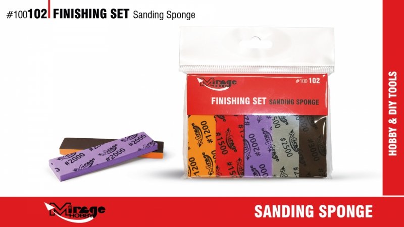 MIRAGE 100102 FINISHING SET SANDING SPONGE 10pcs [#1200-#3000] (gąbki do szlifowania) 