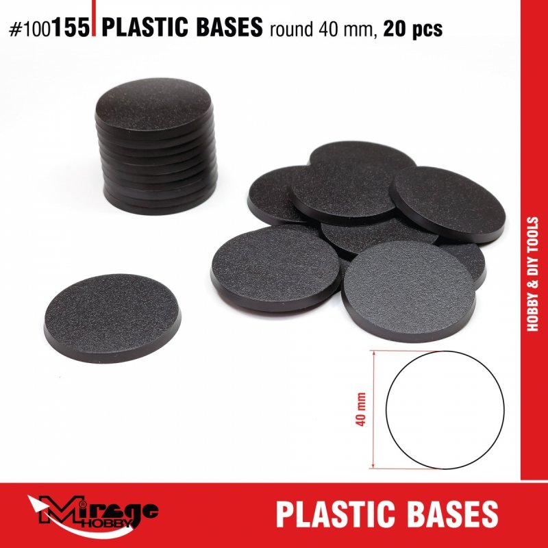 MIRAGE 100155 PLASTIC BASES - ROUND 40mm (SET 20pcs) (podstawki) 
