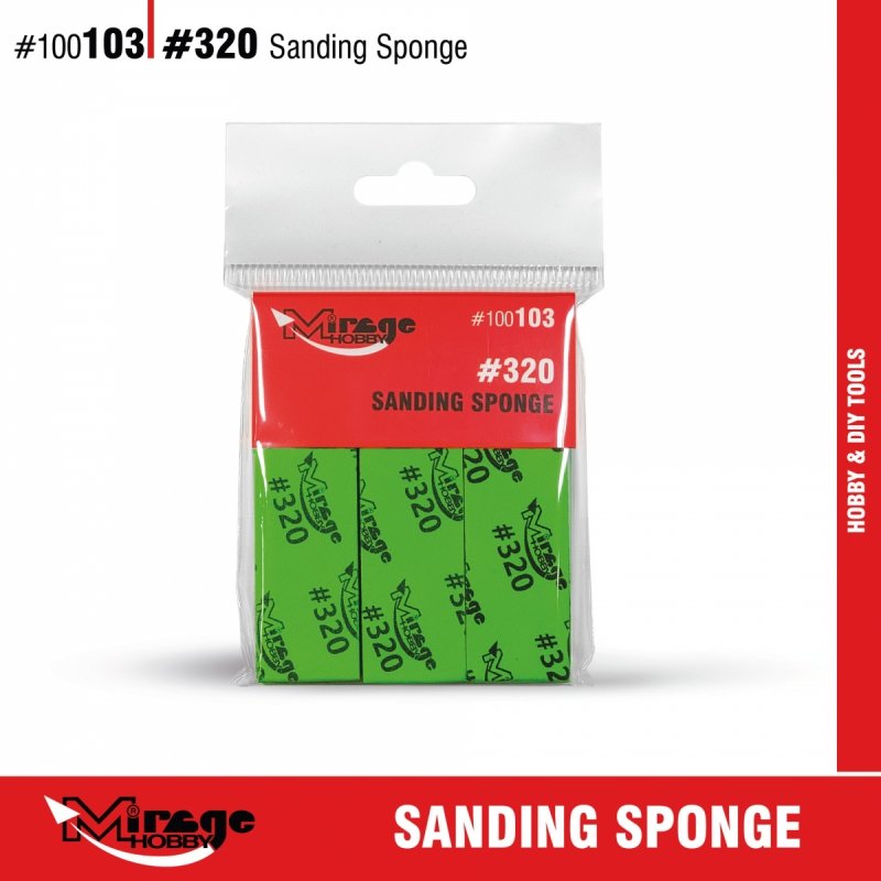 MIRAGE 100103 SANDING SPONGE #320 [6pcs] (gąbki do szlifowania) 