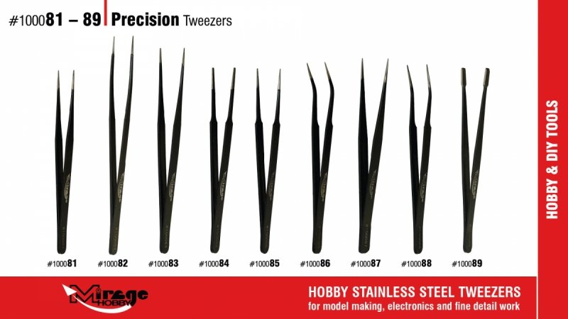 MIRAGE 100084 PĘSETA FLAT TIP PRECISION TWEEZER 12,5cm 