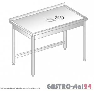 Stół z otworem na odpadki DM 3228 szerokość: 700 mm (800x700x850)