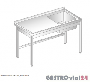 Stół ze zlewem DM 3200 szerokość: 600 mm (600x600x850)