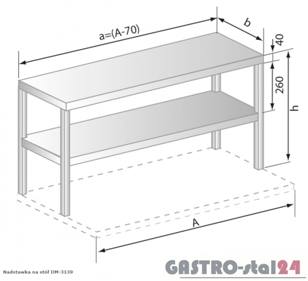 Nadstawki na stół DM 3139 szerokość: 400 mm (530x400x600)