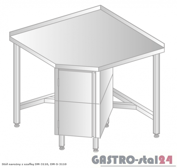 Stół narożny z szafką DM 3110 szerokość: 600 mm (600x600x850)