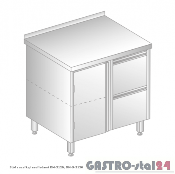 Stół z szafką i szufladami DM 3120 szerokość: 600 mm  (800x600x850)