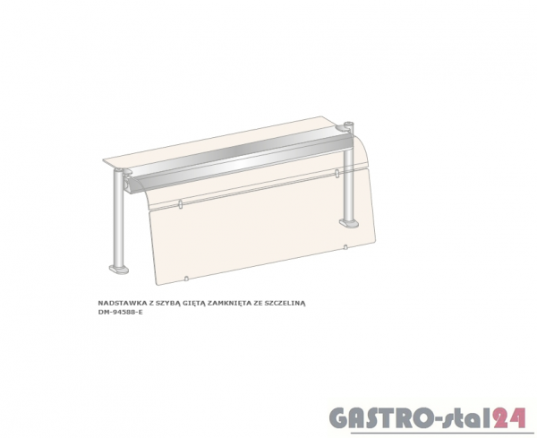 Nadstawka z szybą giętą ze szczeliną DM-94588 N-E wym. 1825x480x470