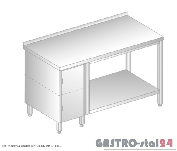 Stół z szafką i półką DM 3113 szerokość: 700 mm (1000x700x850)