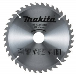 Tarcza tnąca do drewna Makita D-64967 190x30mm 40Z