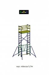 Nadbudowa rusztowania  z 3,76m do 5,7m COMPACT XS  o wymiarach 75 x 160 cm   Faraone  MODUŁ C