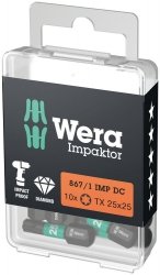 Bity Impaktor 867/1 IMP DC TORX® DIY, TX 20 x 25 mm, 10 części WERA | 05057624001