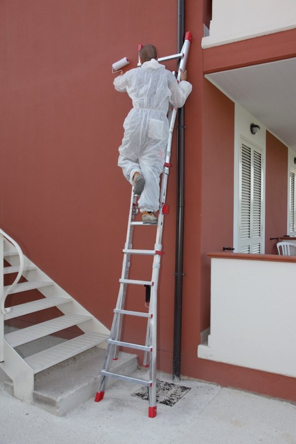 Super profesjonalna aluminiowa drabina teleskopowa ze stabilizatorami SUPER TELES  Faraone TELES.T4S