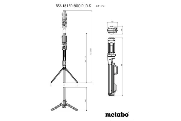 Reflektor budowlany Metabo BSA 18 LED 5000 DUO-S 601507850