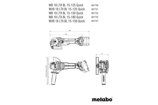 Szlifierka kątowa Metabo WB 18 LTX BL 15-150 QUICK 601732840