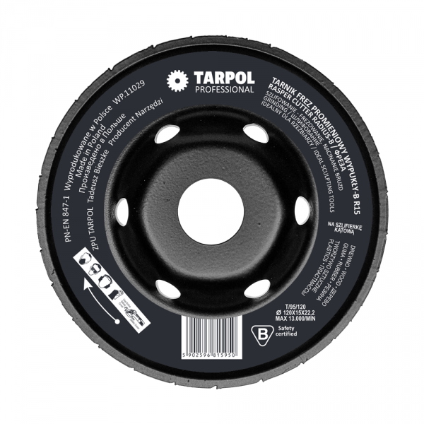 Tarnik frez promieniowy wypukły R15 typ B Tarpol T-95 120 x 15 x 22,2mm 