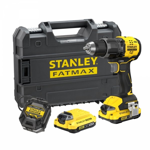 Bezszczotkowa wiertarko-wkrętarka udarowa STANLEY FATMAX SFMCD716D2T 18V V20 2x 2.0Ah 