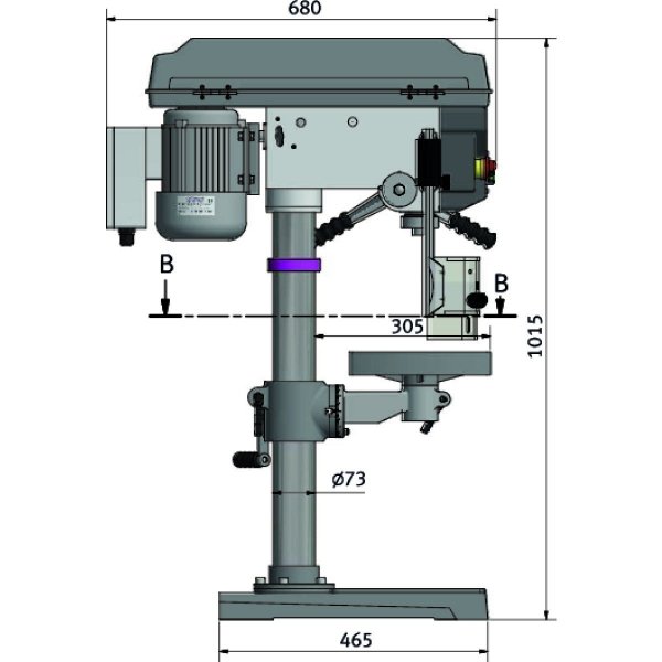Wiertarka stołowa Optimum OPTIdrill D23 Pro 230 V z wyświetlaczem