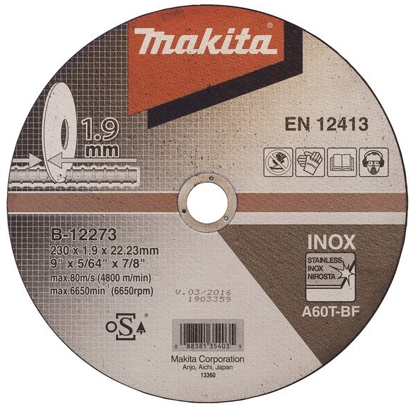 Tarcza tnąca Makita B-12273 230x1,9x22mm