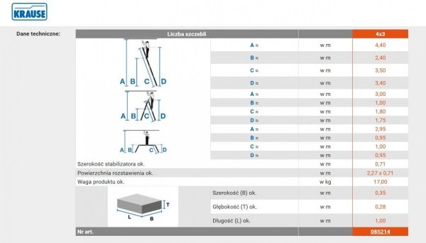 Drabina składana aluminiowa Krause Corda 4x3  085214