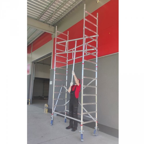 Rusztowanie  TOP SYSTEM SAFETY 5,02m wieża jezdna o wymiarach 75 x 180 cm   Faraone  MSA-43