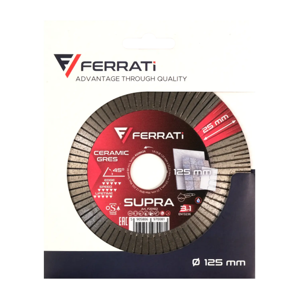 Tarcza diamentowa tnąca i szlifująca 125mm SUPRA FERRATI F20102