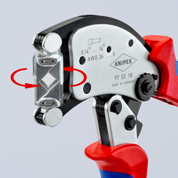 Samonastawne szczypce do zagniatania tulejek kablowych Knipex Twistor16  97 53 18