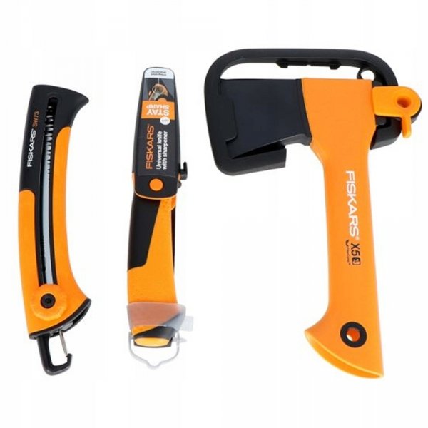 Zestaw campingowy Fiskars 1057912 Siekiera X5 + nóż + piła SW73