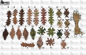 Zestaw 216 kształtek liści+ rafia JESIEŃ 