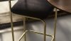 Aytm ANGUI Krzesło Barowe 92,5 cm - Hoker / Czarny ze Skórzanym Siedziskiem