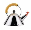 Alessi 9093 Czajnik z Gwizdkiem 1 l - Żółta Rączka / Pomarańczowy Gwizdek