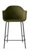 Menu HARBOUR Krzesło Barowe 102 cm Hoker Czarny - Siedzisko Tapicerowane Zielone