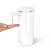 simplehuman SENSOR Stalowy Automatyczny Dozownik do Mydła, Płynu, Żelu Antybakteryjnego - Akumulatorowy 414 ml / Biały
