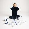 Alessi ITSUMO YUNOKI Filiżanka ze Spodkiem do Kawy 150 ml / Biała Zdobiona