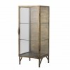 Bloomingville SAONE Metalowa Przeszklona Witryna 110 cm / Starzony Mosiądz