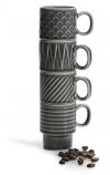 Sagaform COFFEE RETRO Filiżanki do Kawy Espresso 100 ml 4 Szt. Szare