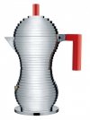 Alessi PULCINA Kawiarka - Zaparzacz do Espresso 300 ml - Czerwona Rączka