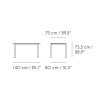 Muuto LINEAR Zestaw Mebli Ogrodowych - Stół 140 cm + 2 Ławki - Ciemnozielony