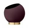 Aytm GLOBE Donica do Kwiatów 17 cm Ciemnoczerwona Bordeaux na Złotej Podstawie