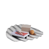 Muuto WAVE Stalowa Patera -Taca Dekoracyjna 50 cm / Srebrna