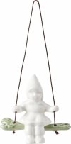 Kähler CHRISTMAS Świąteczna Zawieszka Choinkowa z Porcelany / Skrzat na Huśtawce