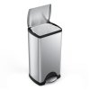 simplehuman TRASH Prostokątny Pedałowy Kosz na Śmieci 30 l / Stalowy Srebrny