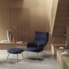 Muuto DOZE Podnóżek Tapicerowany - Ciemnozielony/Nogi Chrom