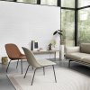 Muuto FIBER LOUNGE Fotel Tapicerowany - Rama Metalowa / Niebieskoszary Tkanina Divina 154