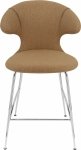 Umage TIME FLIES Hoker - Tapicerowane Krzesło Barowe na Chromowanych Nogach 102 cm / Brązowe