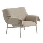 Muuto WRAP Fotel Lounge Antracytowy / Rama Szara - Tkanina Piaskowa Ecriture 240