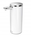 Simplehuman SENSOR Stalowy Automatyczny Dozownik do Mydła, Płynu, Żelu Antybakteryjnego - Akumulatorowy 266 ml Biały