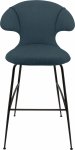 Umage TIME FLIES Hoker - Tapicerowane Krzesło Barowe na Czarnych Nogach 112 cm / Niebieskie