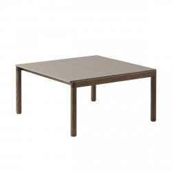 Muuto COUPLE Stolik Kawowy z Ceramicznym Blatem 84x80 cm / Ciemny Dąb - Blat Gładki Taupe